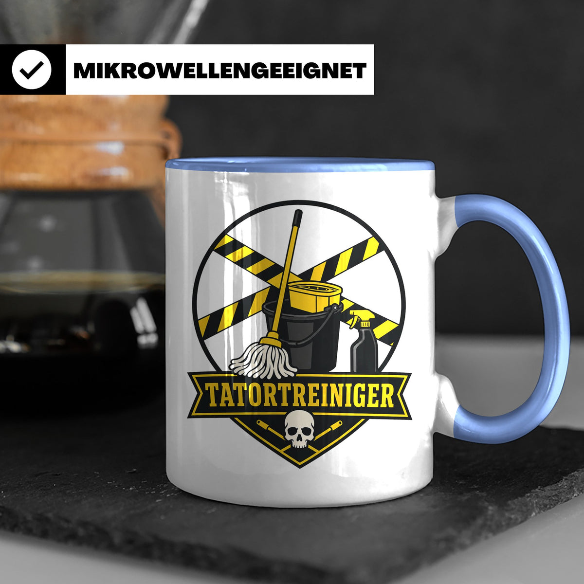 Tatortreiniger Tasse - Lustiges Geschenk für Reinigungskraft – Blau [farbe:blau]