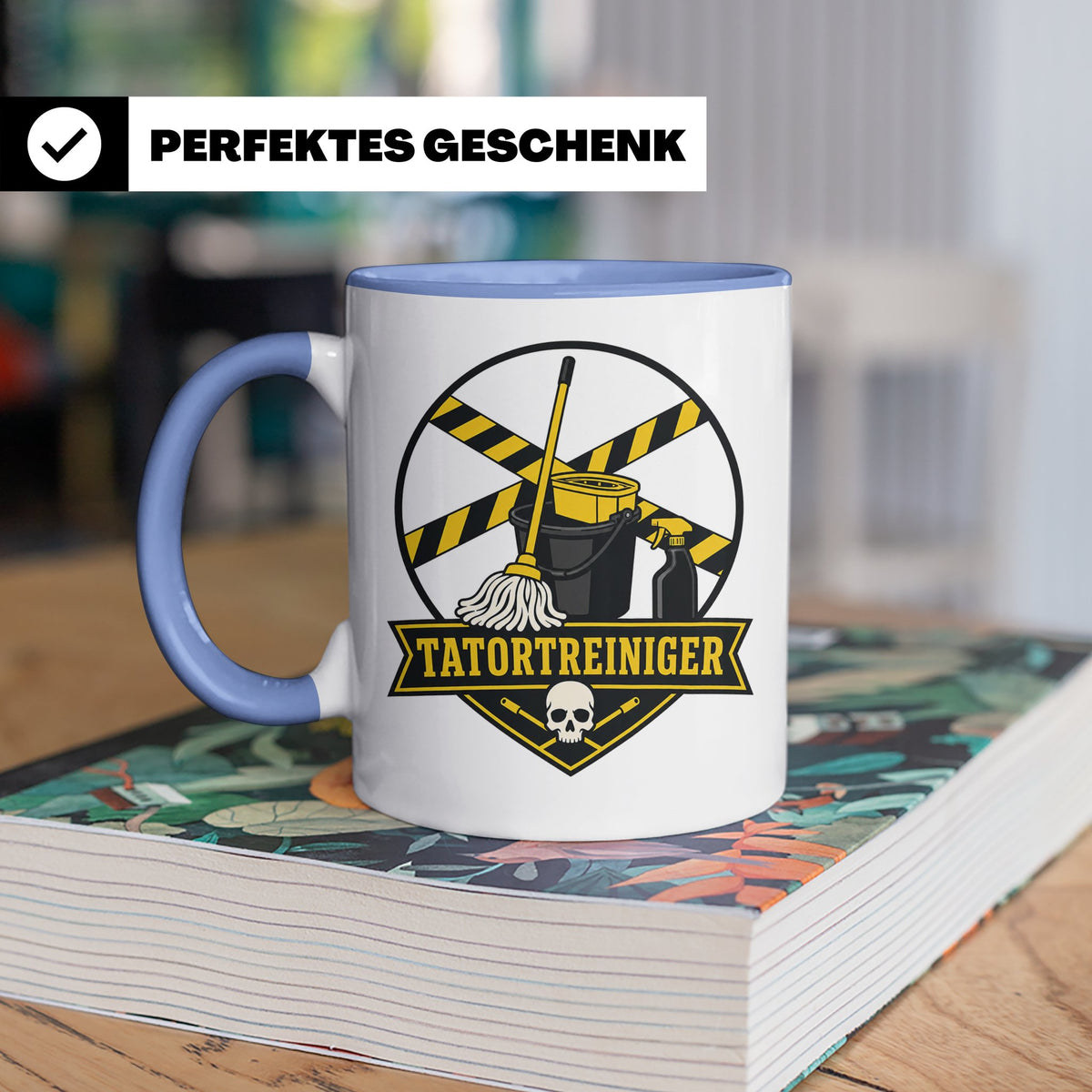 Tatortreiniger Tasse - Lustiges Geschenk für Reinigungskraft – Blau [farbe:blau]
