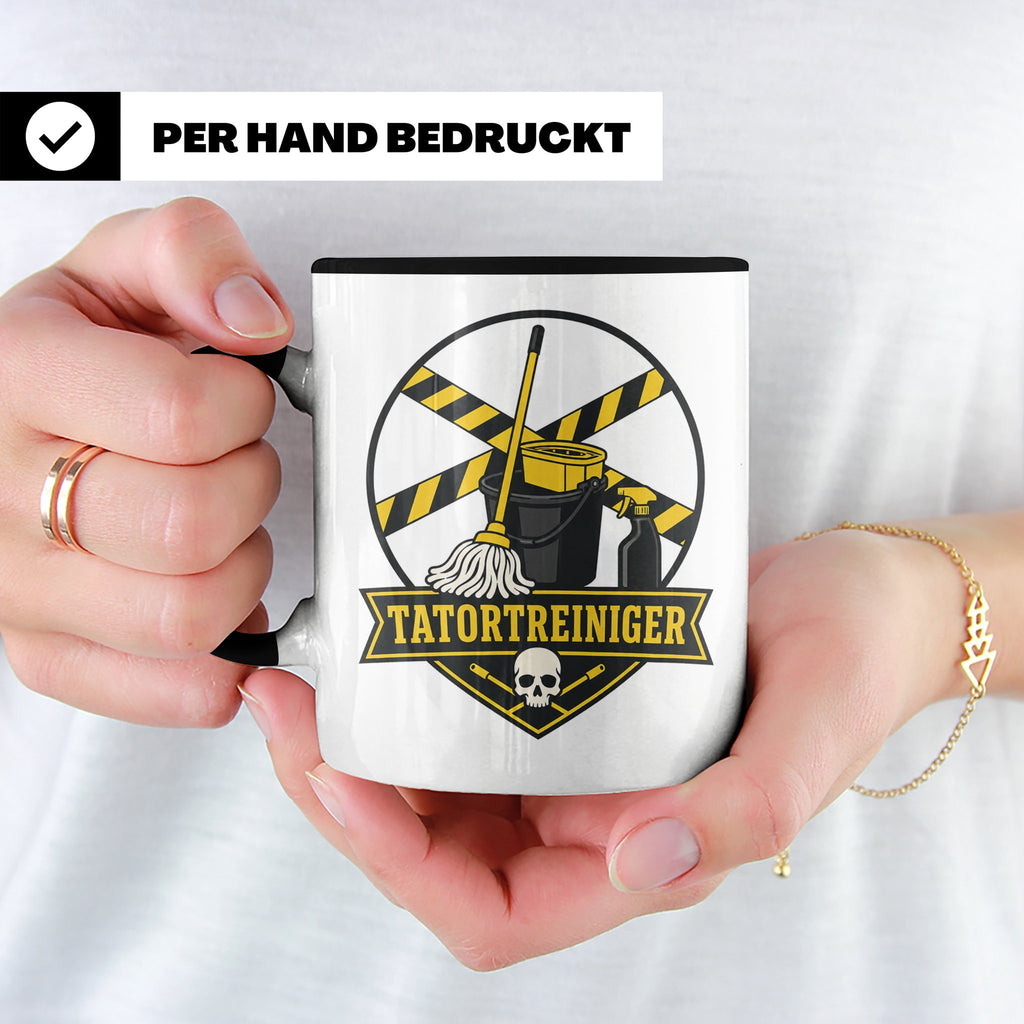 Tatortreiniger Tasse - Lustiges Geschenk für Reinigungskraft – Schwarz [farbe:schwarz]