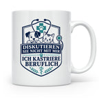 Tierarzt Tasse Diskutieren Sie nicht mit mir ich kastriere b – Weiß [farbe:weiß]