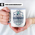 Tierarzt Tasse Diskutieren Sie nicht mit mir ich kastriere b – Blau [farbe:blau]
