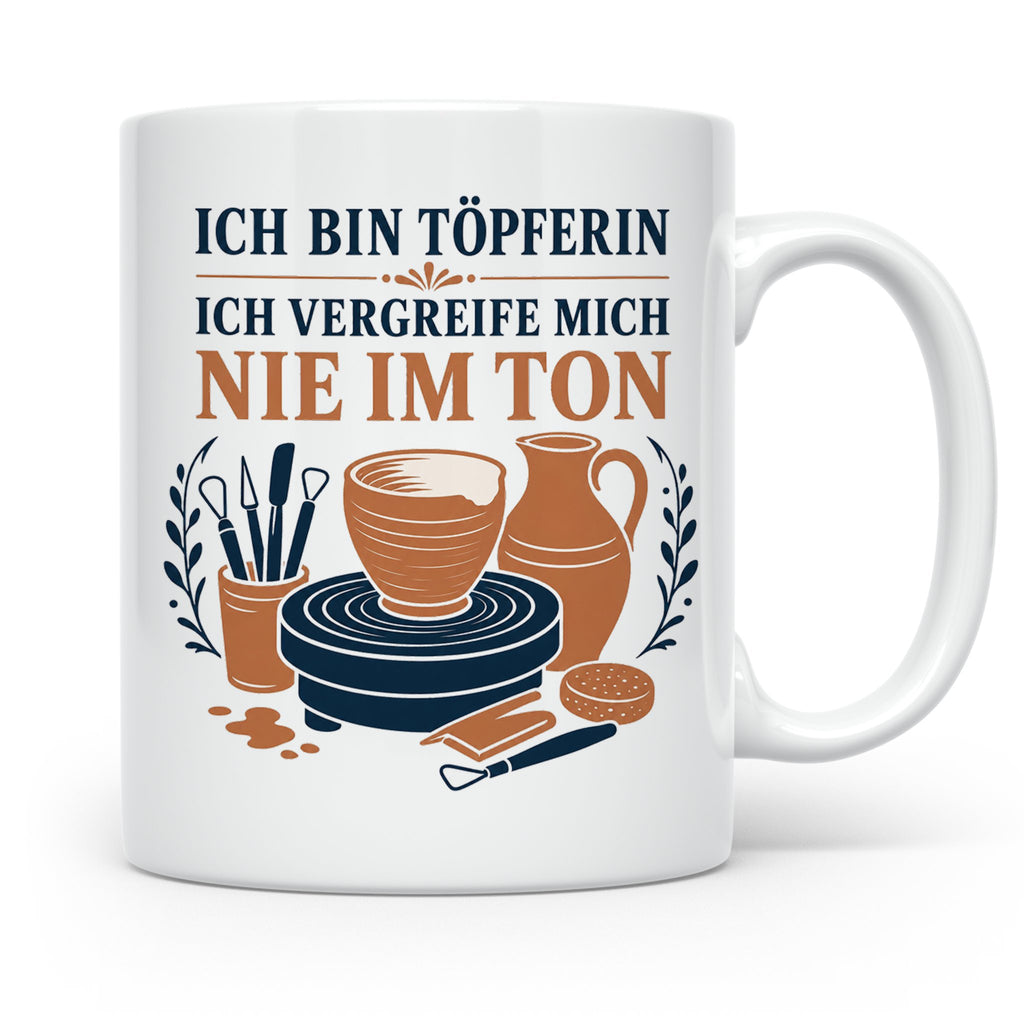 Töpfern Tasse Ich bin Töpferin ich vergreife mich nie im Ton – Weiß [farbe:weiß]