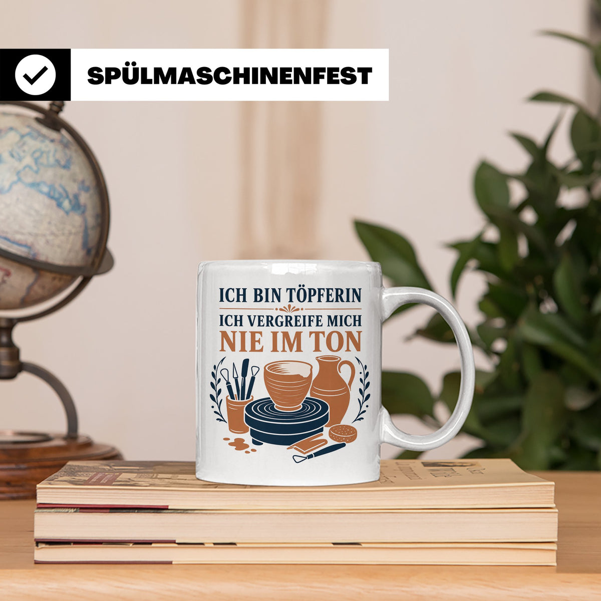 Töpfern Tasse Ich bin Töpferin ich vergreife mich nie im Ton – Weiß [farbe:weiß]