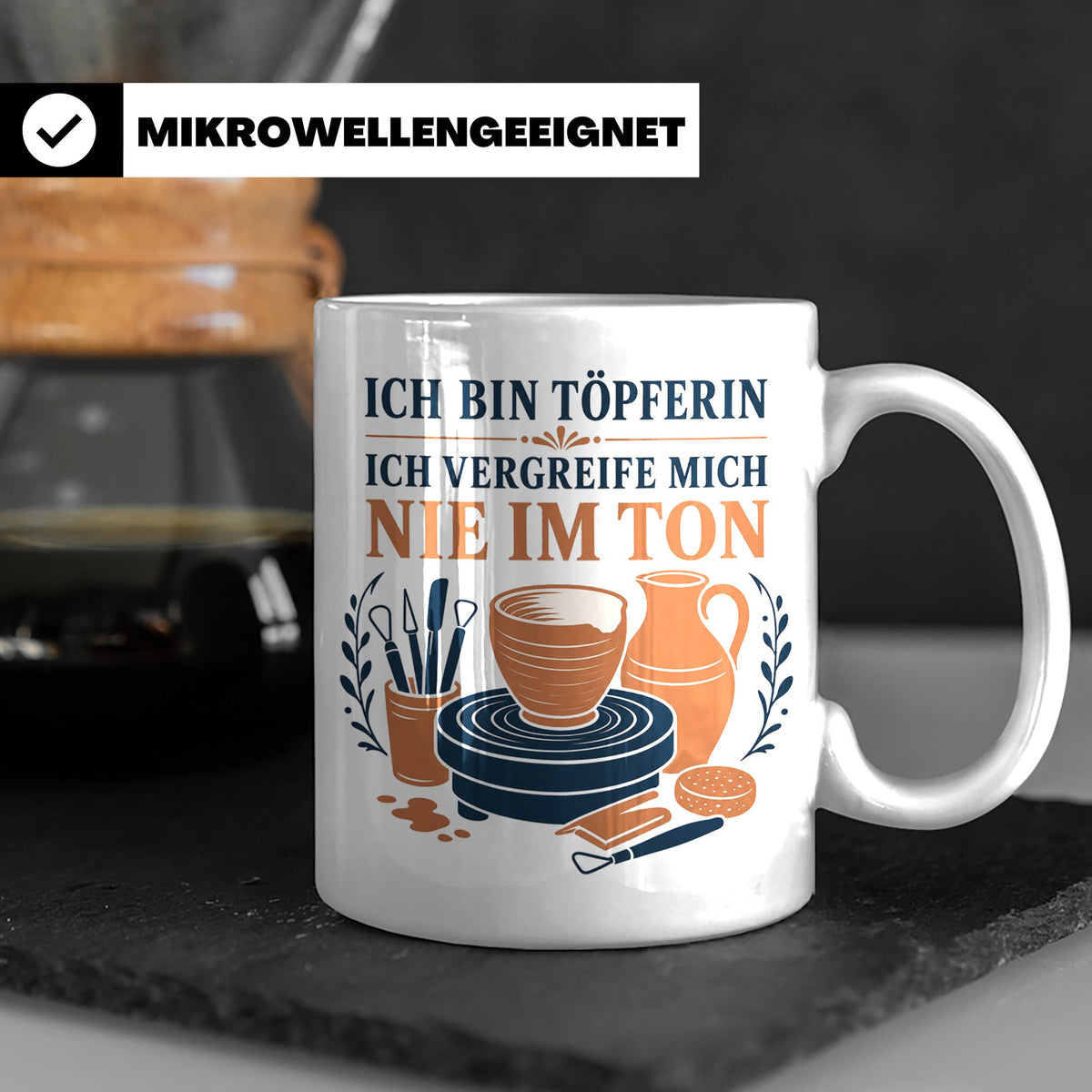 Töpfern Tasse Ich bin Töpferin ich vergreife mich nie im Ton – Weiß [farbe:weiß]
