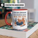 Töpfern Tasse Ich bin Töpferin ich vergreife mich nie im Ton – Rot [farbe:rot]