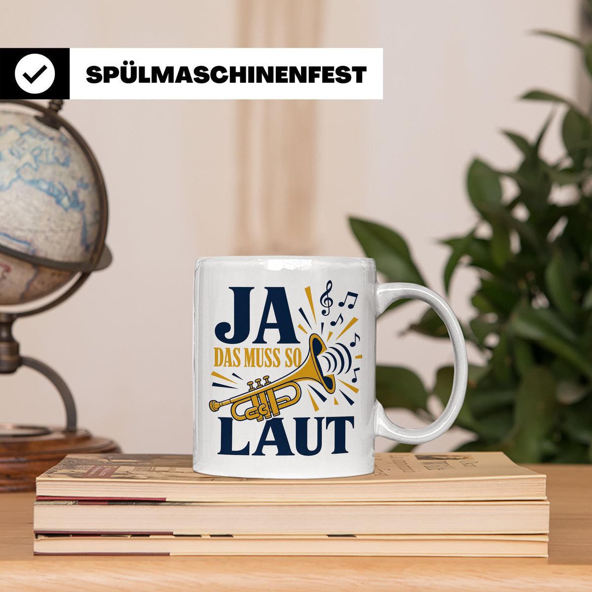 Trompete Tasse Ja das muss so laut - Lustiges Geschenk für T – Weiß [farbe:weiß]