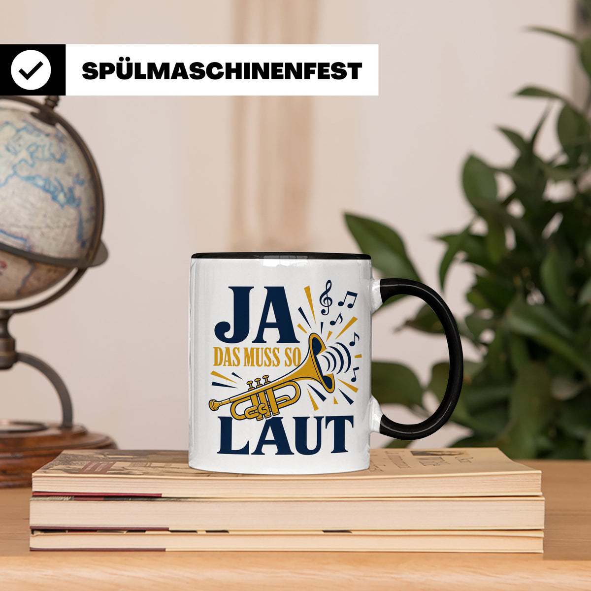 Trompete Tasse Ja das muss so laut - Lustiges Geschenk für T – Schwarz [farbe:schwarz]