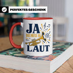 Trompete Tasse Ja das muss so laut - Lustiges Geschenk für T – Rot [farbe:rot]