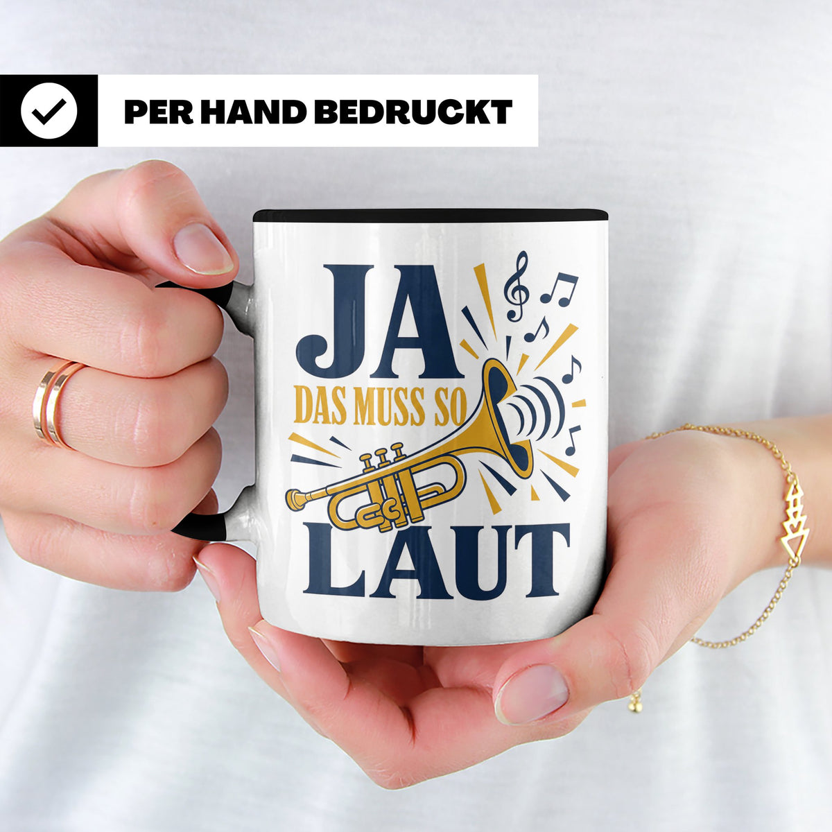 Trompete Tasse Ja das muss so laut - Lustiges Geschenk für T – Schwarz [farbe:schwarz]