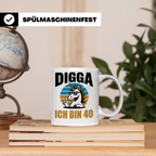 Digga Ich Bin 40 Tasse: Einhorn Geburtstag - 40. Geburtstag  – Weiß [farbe:weiß]