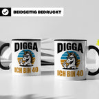 Digga Ich Bin 40 Tasse: Einhorn Geburtstag - 40. Geburtstag  – Schwarz [farbe:schwarz]