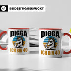 Digga Ich Bin 40 Tasse: Einhorn Geburtstag - 40. Geburtstag  – Rot [farbe:rot]