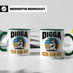 Digga Ich Bin 40 Tasse: Einhorn Geburtstag - 40. Geburtstag  – Grün [farbe:grün]