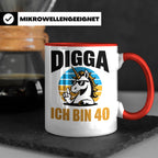Digga Ich Bin 40 Tasse: Einhorn Geburtstag - 40. Geburtstag  – Rot [farbe:rot]