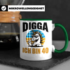 Digga Ich Bin 40 Tasse: Einhorn Geburtstag - 40. Geburtstag  – Grün [farbe:grün]