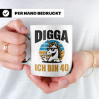 Digga Ich Bin 40 Tasse: Einhorn Geburtstag - 40. Geburtstag  – Weiß [farbe:weiß]