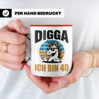 Digga Ich Bin 40 Tasse: Einhorn Geburtstag - 40. Geburtstag  – Rot [farbe:rot]