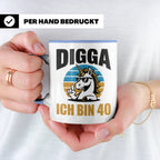 Digga Ich Bin 40 Tasse: Einhorn Geburtstag - 40. Geburtstag  – Blau [farbe:blau]