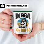 Digga Ich Bin 40 Tasse: Einhorn Geburtstag - 40. Geburtstag  – Grün [farbe:grün]