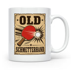 Tischtennis Tasse Old Schmetterhand - Lustiges Geschenk für  – Weiß [farbe:weiß]