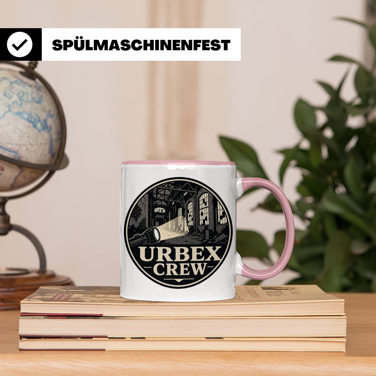 Urbex Tasse Urbex Crew - Geschenk für Lost Places Fotografen – Rosa [farbe:rosa]