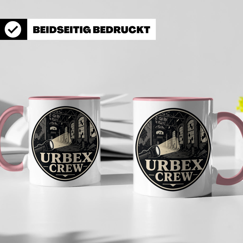 Urbex Tasse Urbex Crew - Geschenk für Lost Places Fotografen – Rosa [farbe:rosa]