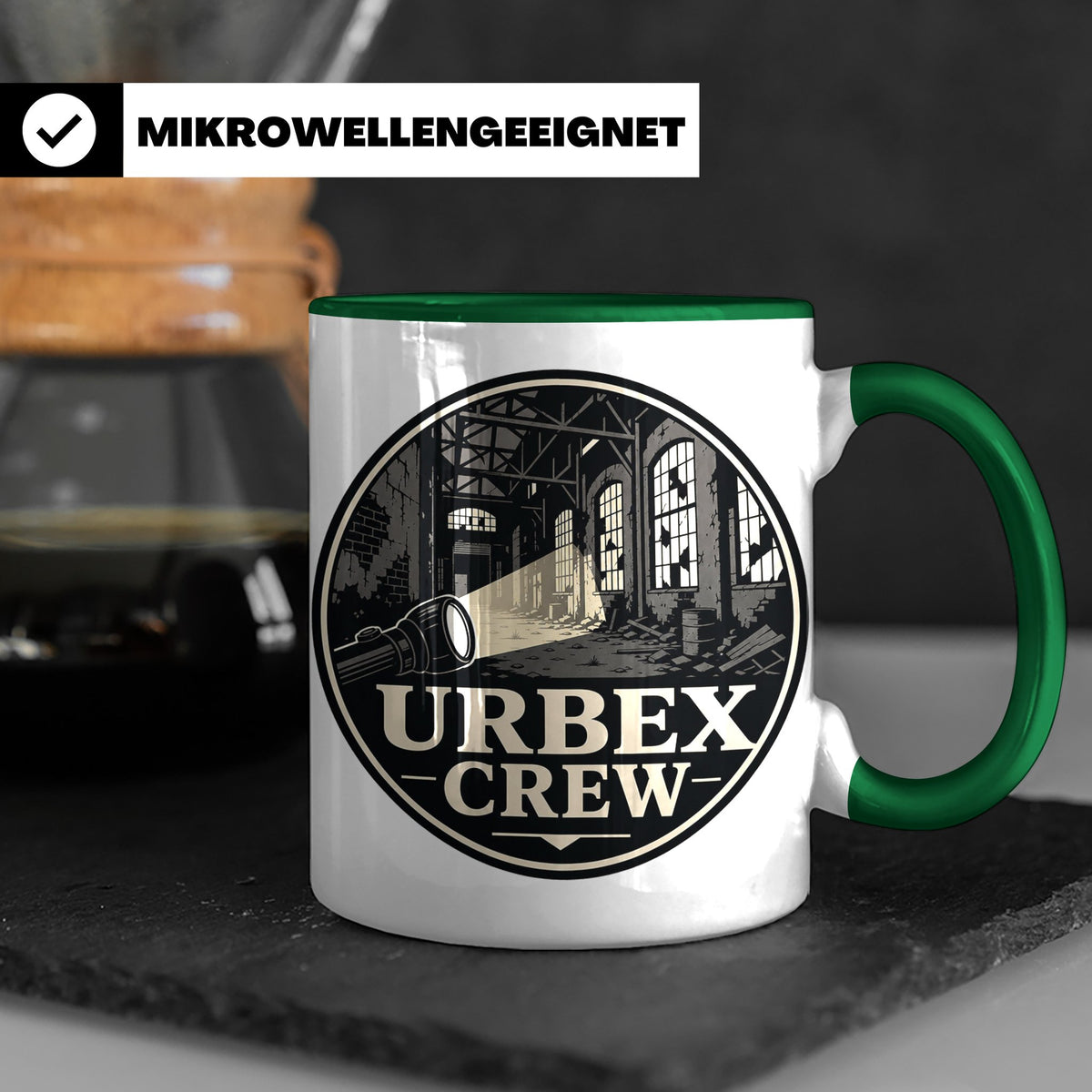 Urbex Tasse Urbex Crew - Geschenk für Lost Places Fotografen – Grün [farbe:grün]