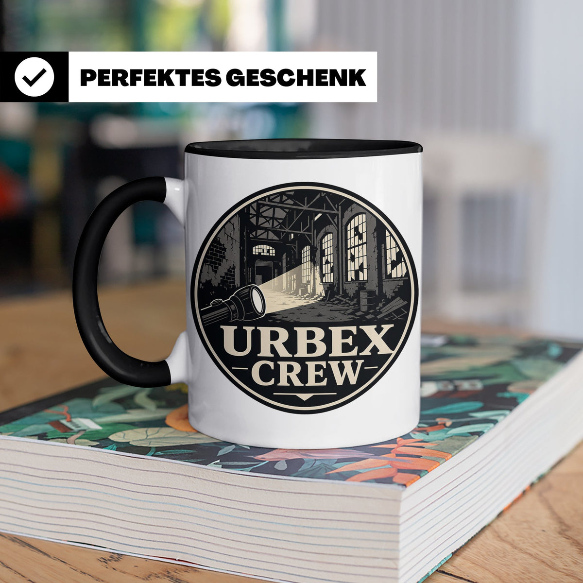 Urbex Tasse Urbex Crew - Geschenk für Lost Places Fotografen – Schwarz [farbe:schwarz]