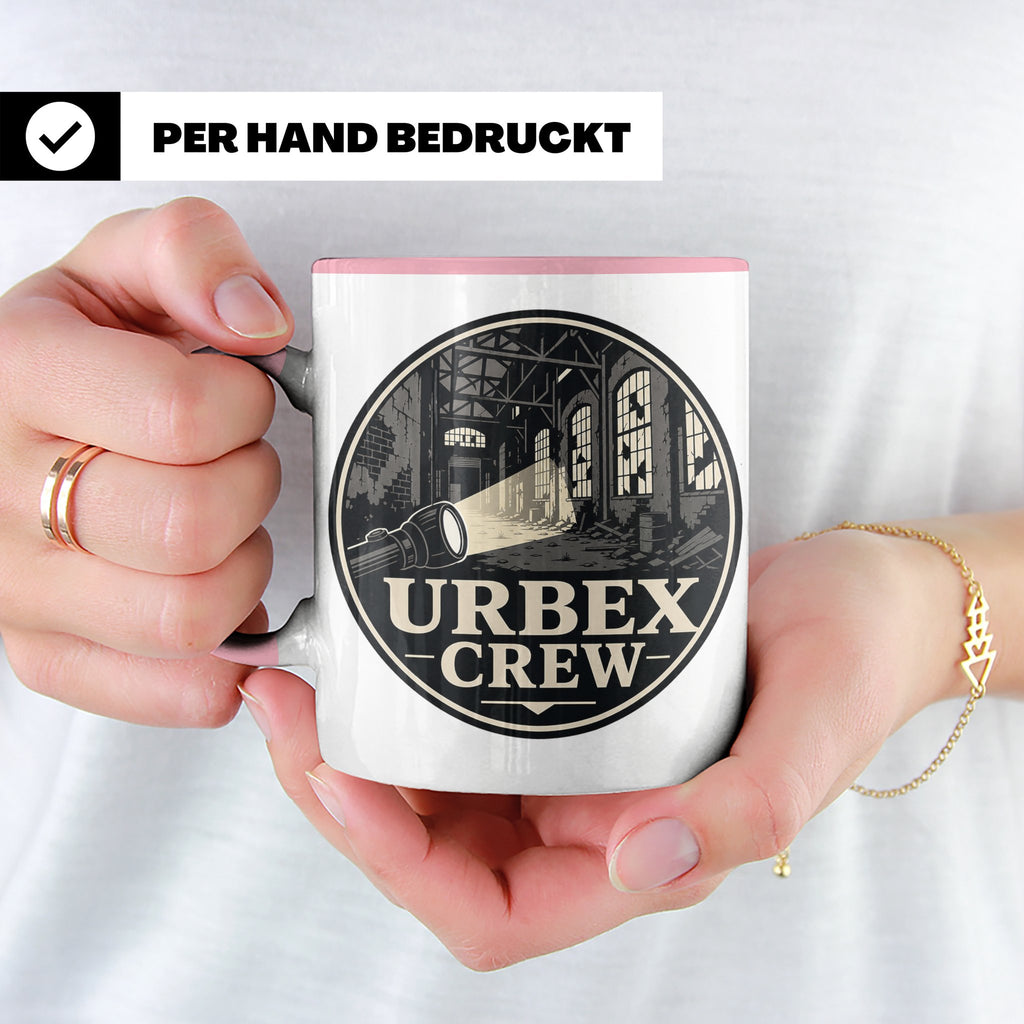 Urbex Tasse Urbex Crew - Geschenk für Lost Places Fotografen – Rosa [farbe:rosa]