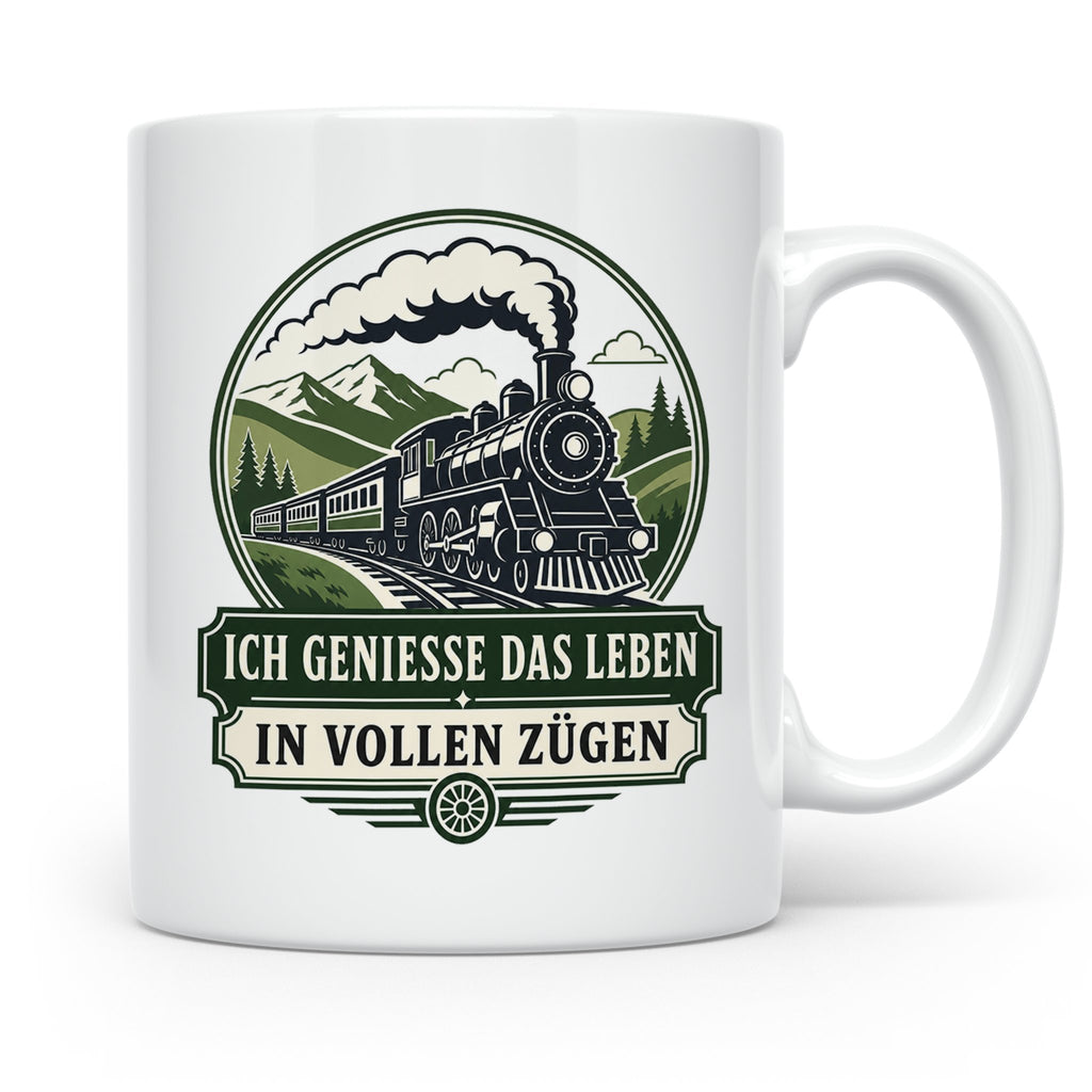 Eisenbahn Tasse Ich genieße das Leben in vollen Zügen - Gesc – Weiß [farbe:weiß]