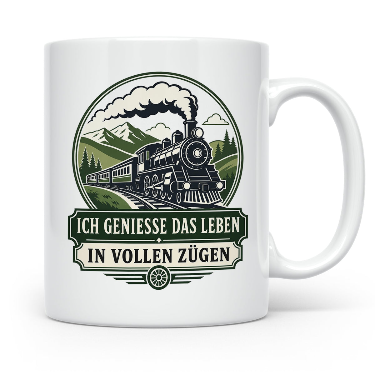 Eisenbahn Tasse Ich genieße das Leben in vollen Zügen - Gesc – Weiß [farbe:weiß]