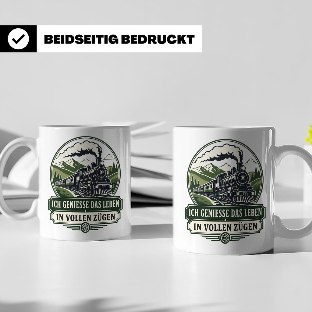 Eisenbahn Tasse Ich genieße das Leben in vollen Zügen - Gesc – Weiß [farbe:weiß]