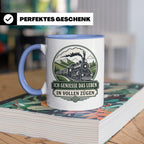Eisenbahn Tasse Ich genieße das Leben in vollen Zügen - Gesc – Blau [farbe:blau]