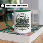 Eisenbahn Tasse Ich genieße das Leben in vollen Zügen - Gesc – Grün [farbe:grün]