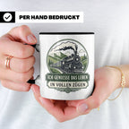 Eisenbahn Tasse Ich genieße das Leben in vollen Zügen - Gesc – Schwarz [farbe:schwarz]