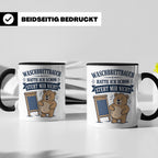 Lustige Tasse Waschbrettbauch hatte ich schon steht mir nich – Schwarz [farbe:schwarz]