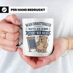 Lustige Tasse Waschbrettbauch hatte ich schon steht mir nich – Weiß [farbe:weiß]