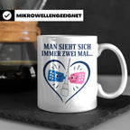 Pflege Tasse Man sieht sich immer zwei Mal - Lustiges Gesche – Weiß [farbe:weiß]