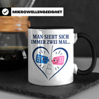 Pflege Tasse Man sieht sich immer zwei Mal - Lustiges Gesche – Schwarz [farbe:schwarz]