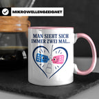 Pflege Tasse Man sieht sich immer zwei Mal - Lustiges Gesche – Rosa [farbe:rosa]