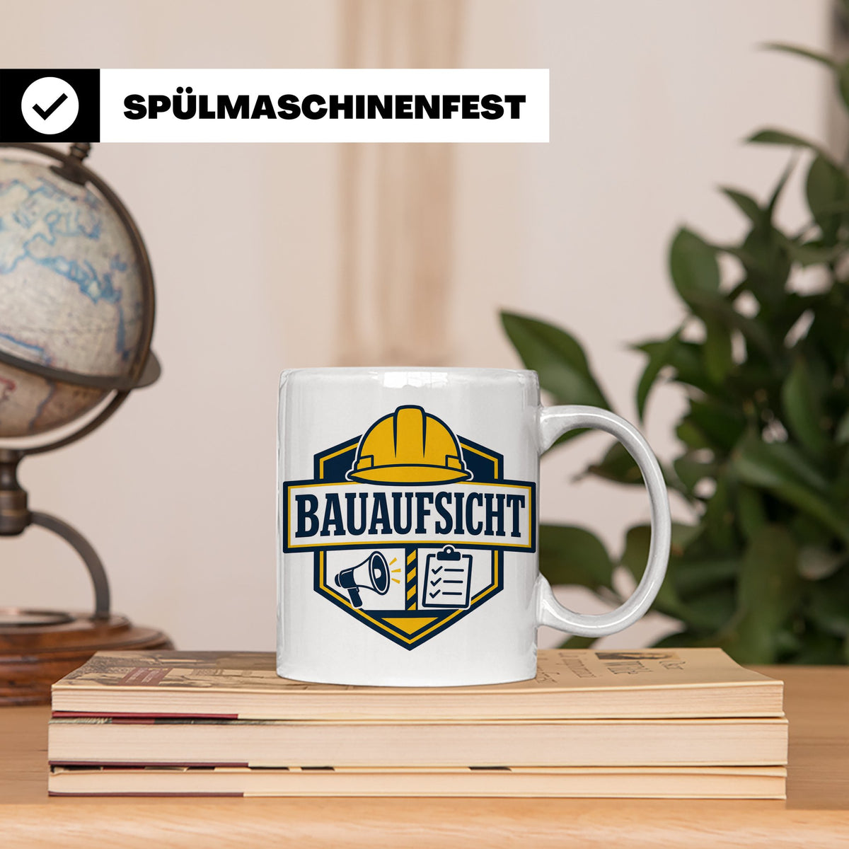 Bauaufsicht Tasse - Lustiges Geschenk für Bauherr Bauleiter  – Weiß [farbe:weiß]