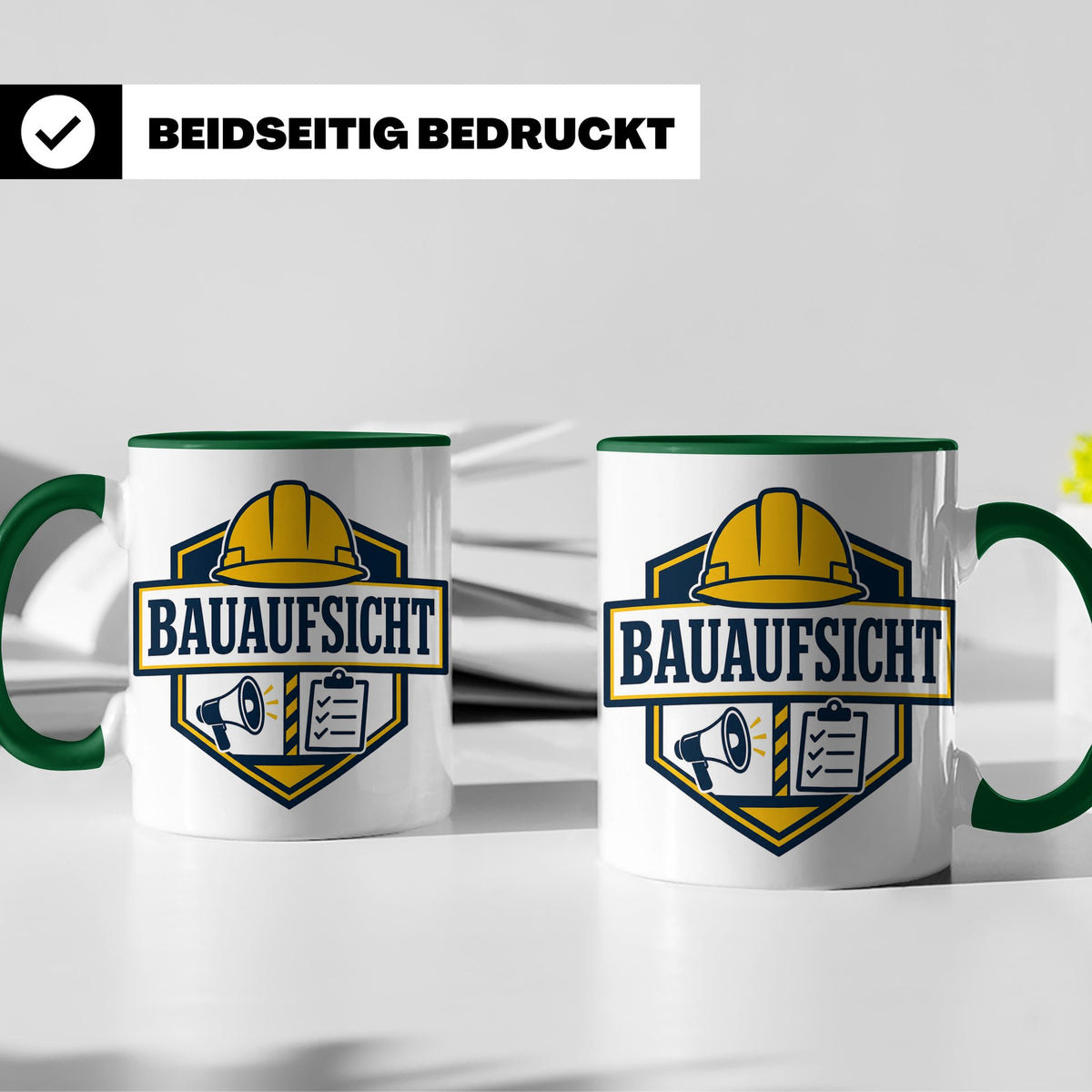 Bauaufsicht Tasse - Lustiges Geschenk für Bauherr Bauleiter  – Grün [farbe:grün]