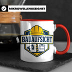 Bauaufsicht Tasse - Lustiges Geschenk für Bauherr Bauleiter  – Rot [farbe:rot]