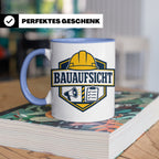 Bauaufsicht Tasse - Lustiges Geschenk für Bauherr Bauleiter  – Blau [farbe:blau]