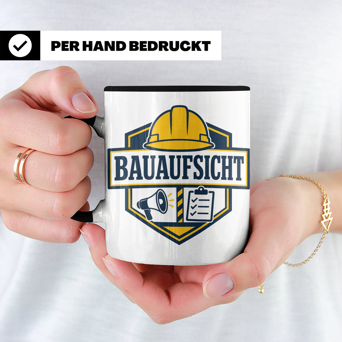 Bauaufsicht Tasse - Lustiges Geschenk für Bauherr Bauleiter  – Schwarz [farbe:schwarz]