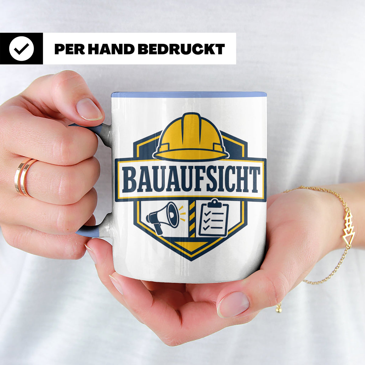 Bauaufsicht Tasse - Lustiges Geschenk für Bauherr Bauleiter  – Blau [farbe:blau]