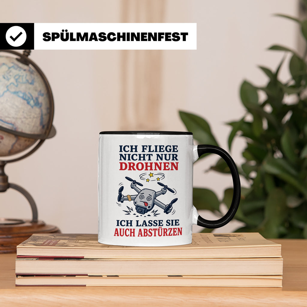 Drohnen Tasse Ich fliege nicht nur Drohnen ich lasse sie auc – Schwarz [farbe:schwarz]