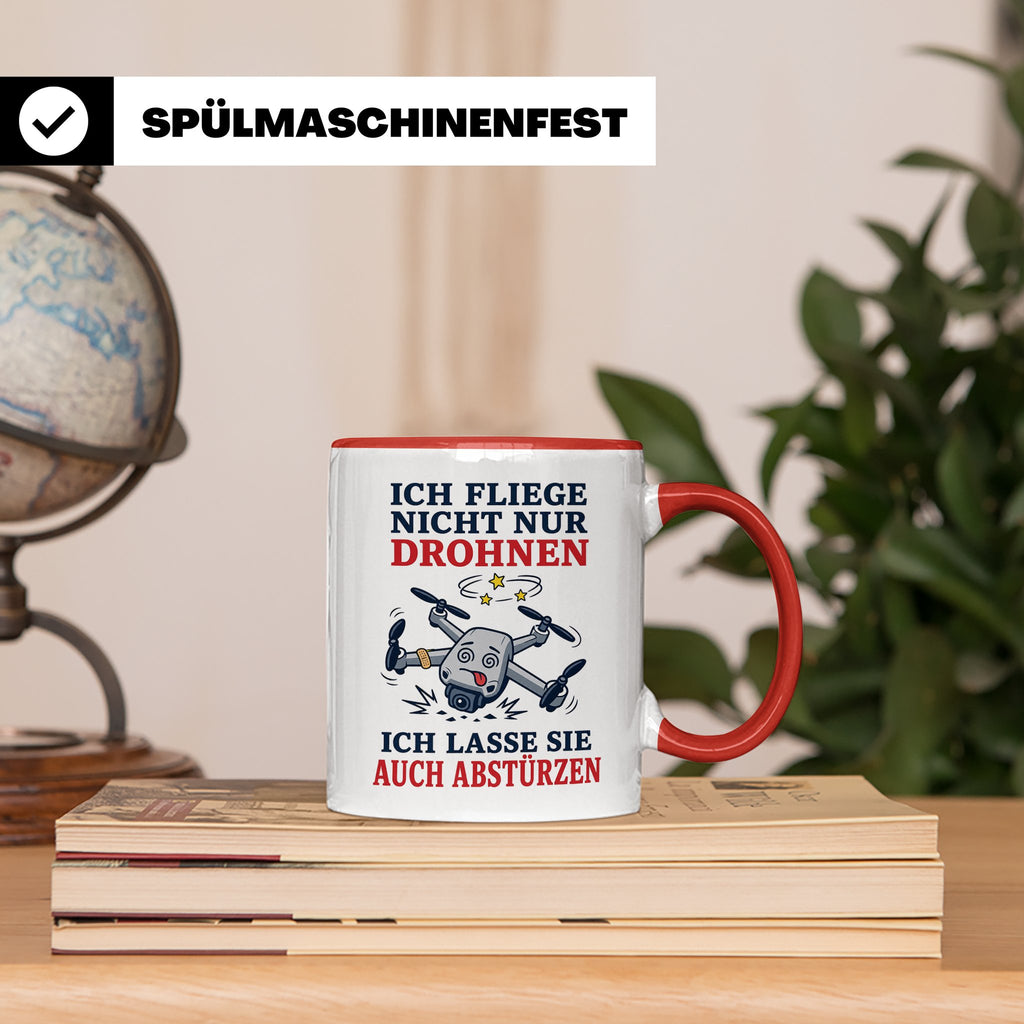 Drohnen Tasse Ich fliege nicht nur Drohnen ich lasse sie auc – Rot [farbe:rot]