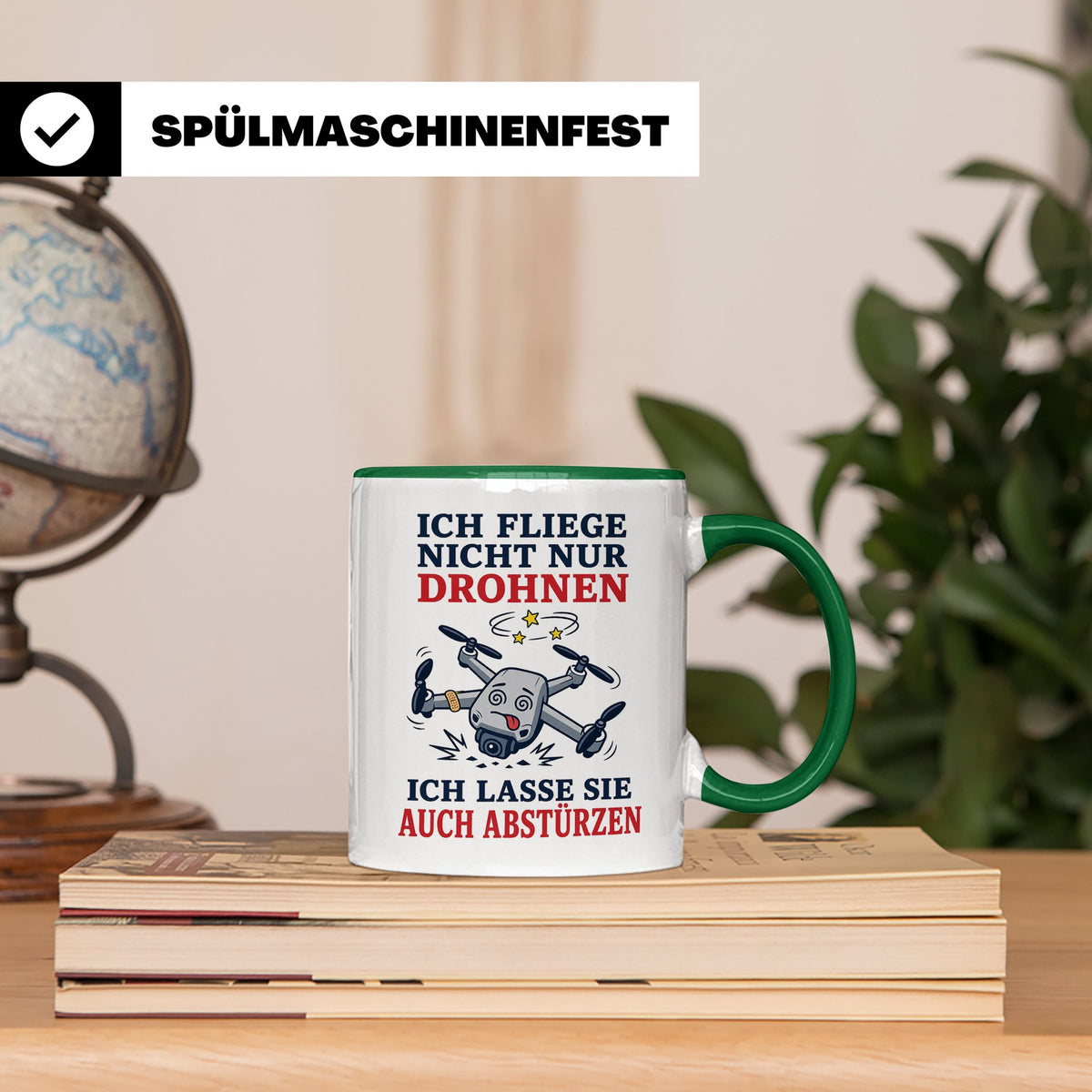 Drohnen Tasse Ich fliege nicht nur Drohnen ich lasse sie auc – Grün [farbe:grün]