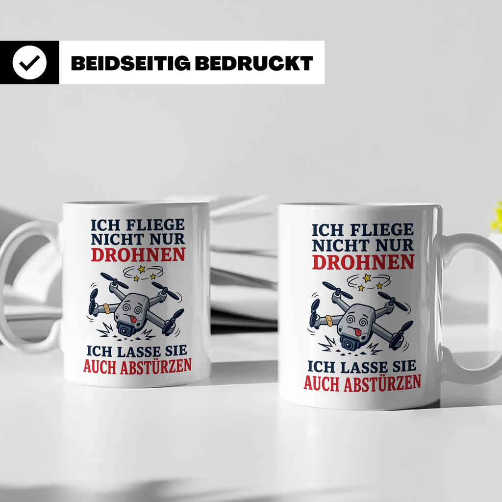 Drohnen Tasse Ich fliege nicht nur Drohnen ich lasse sie auc – Weiß [farbe:weiß]